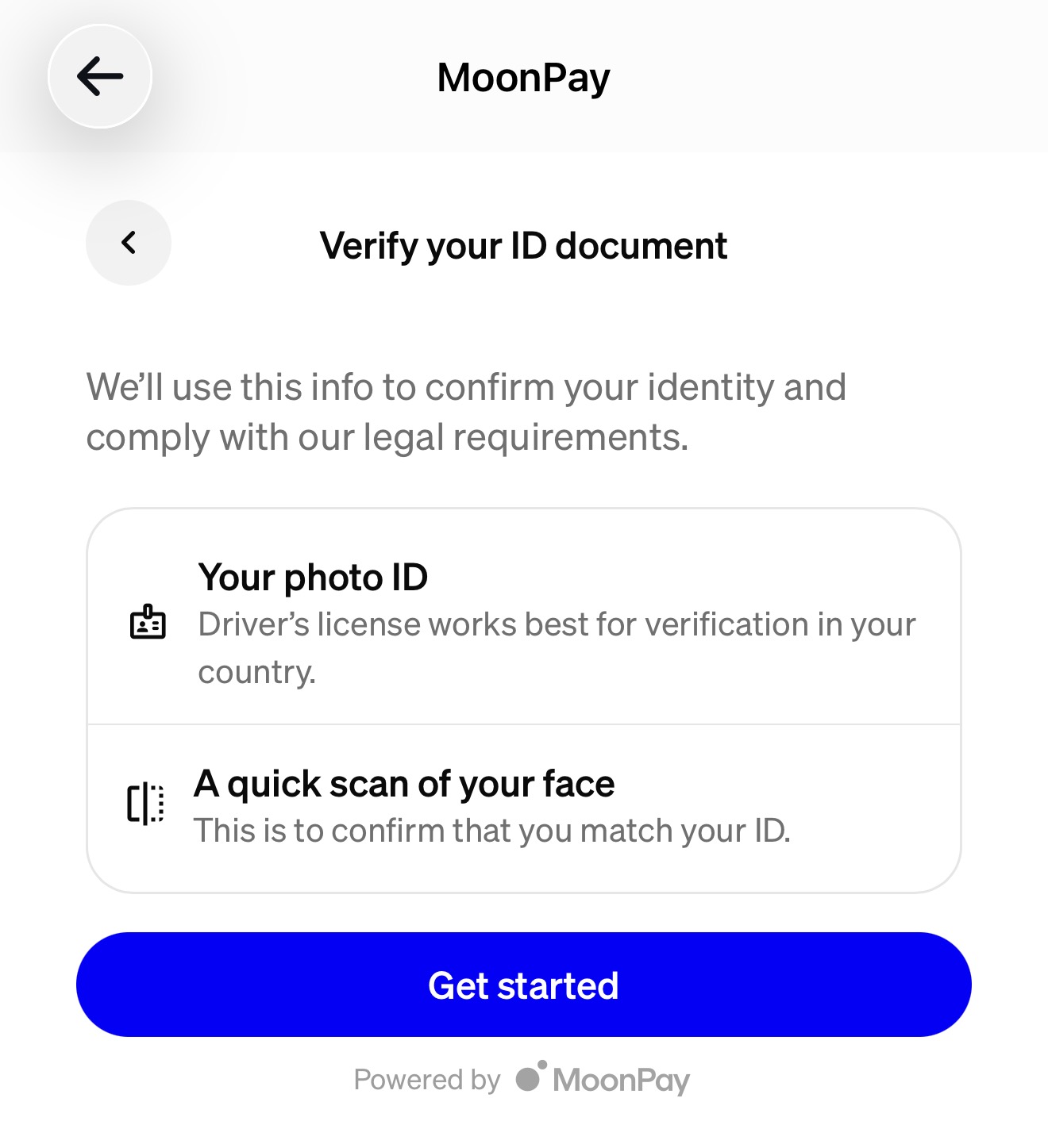 Verify ID and face scan