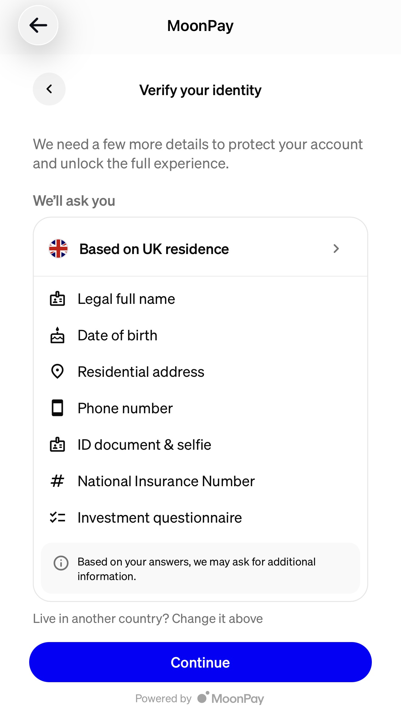 Verify identity requirements