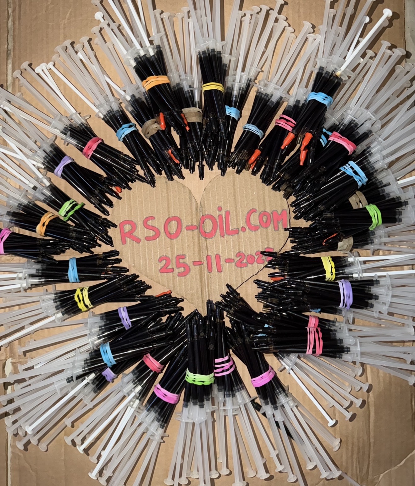 Buy RSO Oil UK - Fresh Rick Simpson Oil Batch with Today's Date and rso-oil.com Branding